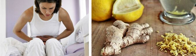 Parasites and ginger remove abdominal pain with lemon