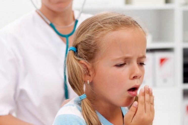 Coughing when a child has parasites